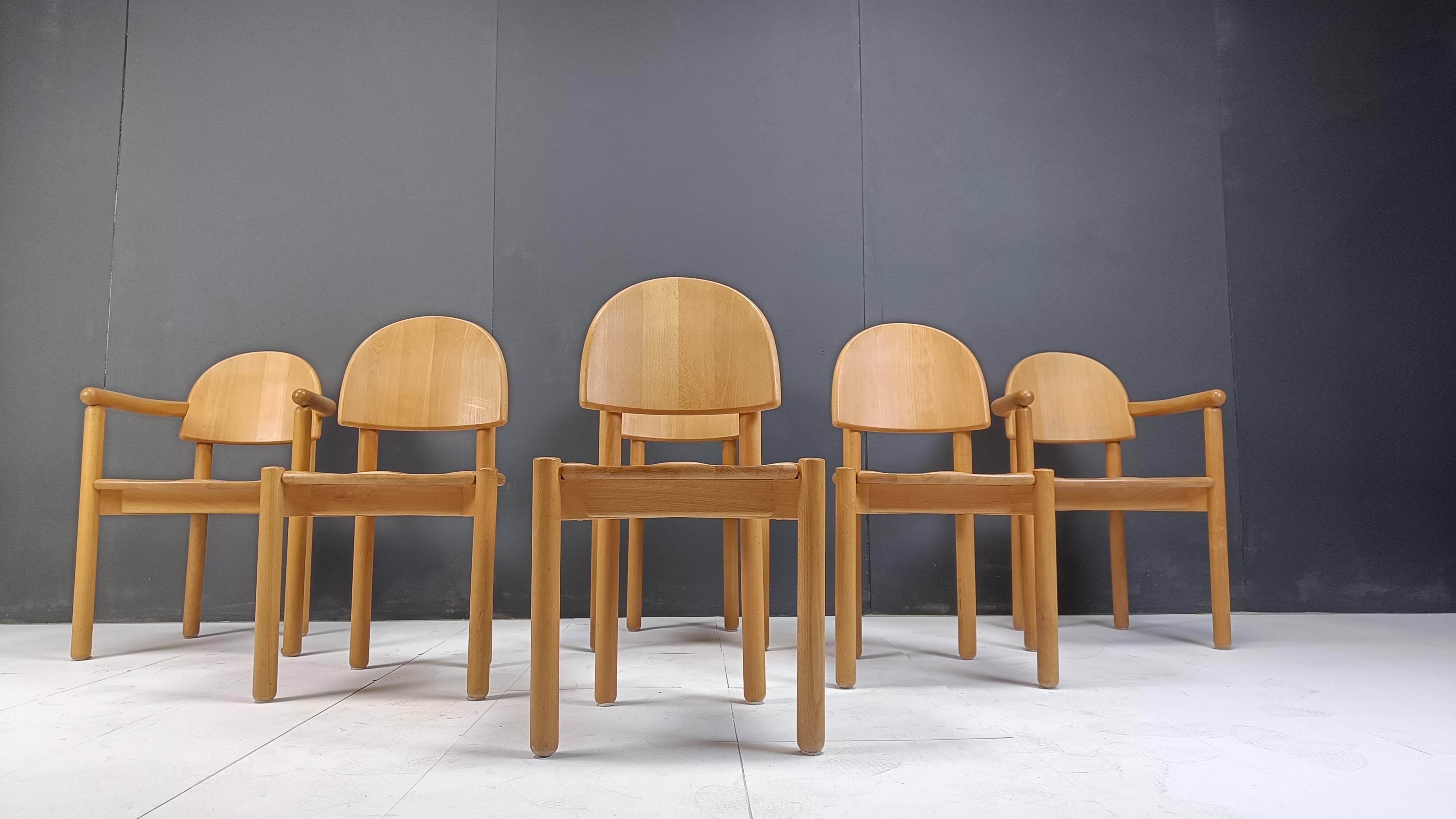 Rainer Daumiller pine wood dining chairs for Hirtshals Savvaerk set of 6, 1