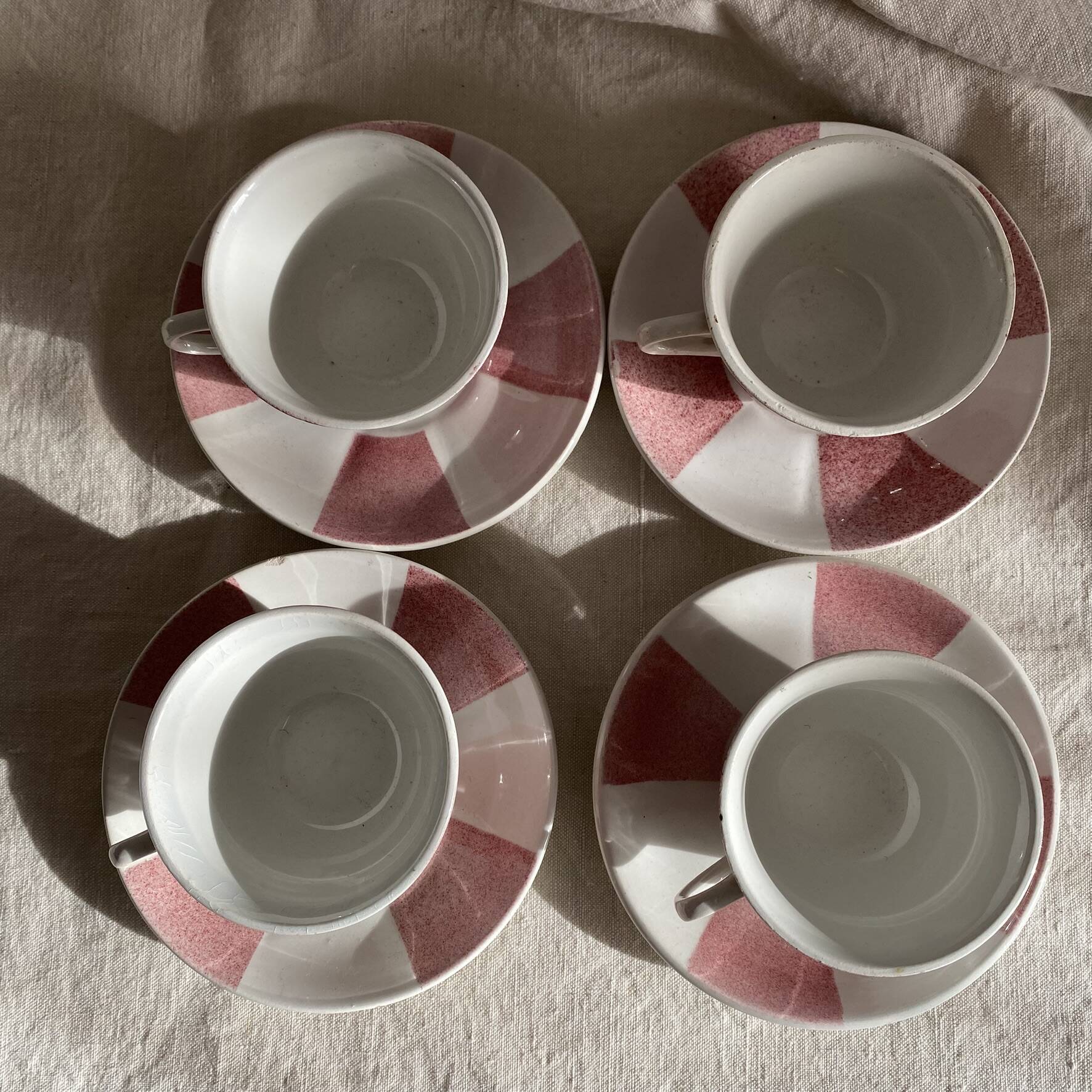 Cups and saucers from the 1960s.