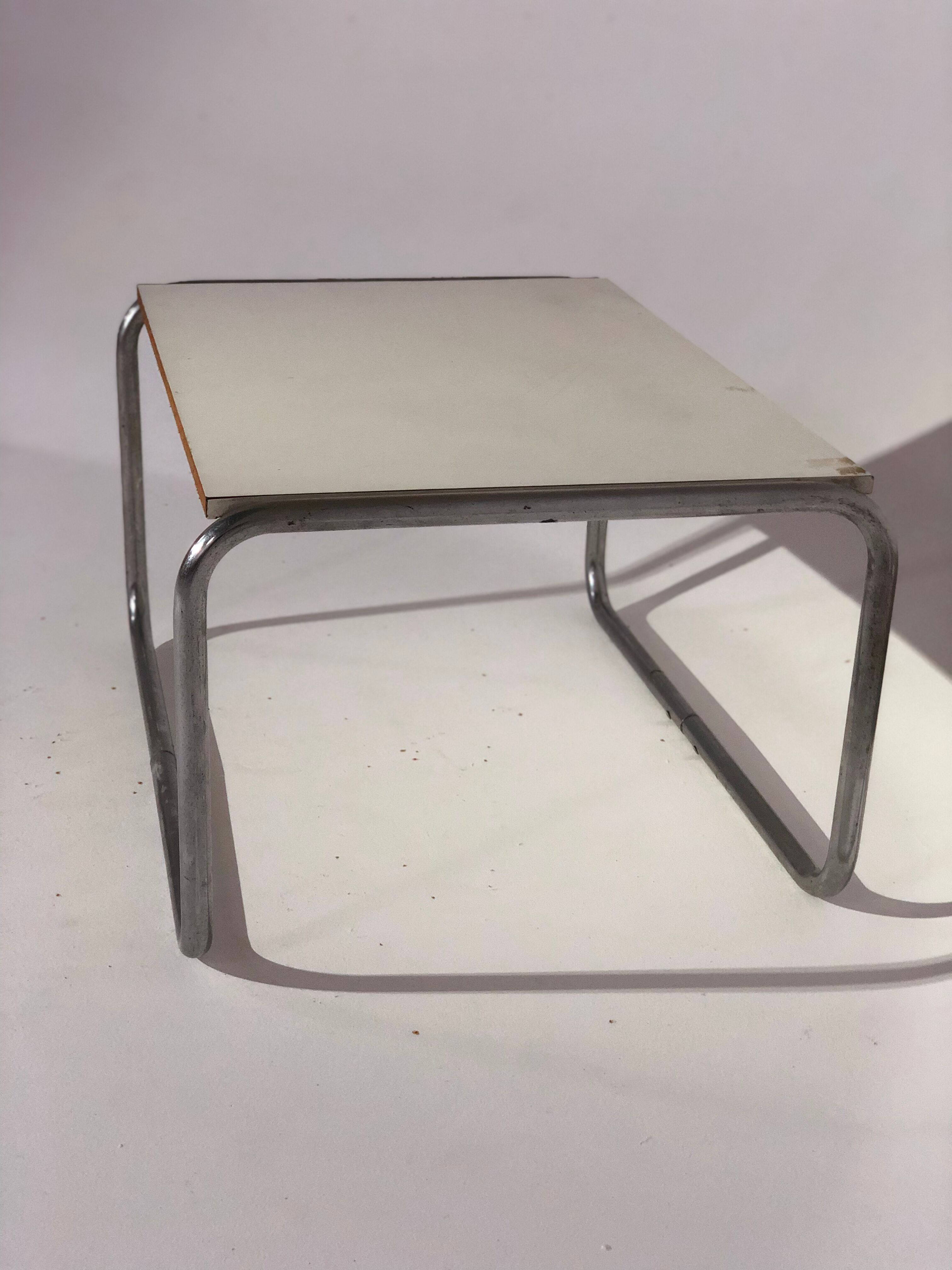 Vintage coffee table white melamine top