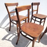 Set of 4 wooden bistro chairs