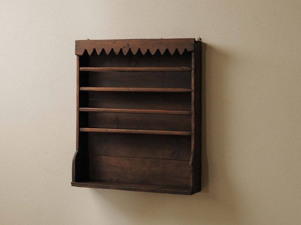 Solid wood wall shelf, Folk art, around 1900