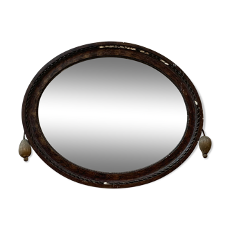 Quilted oval mirror