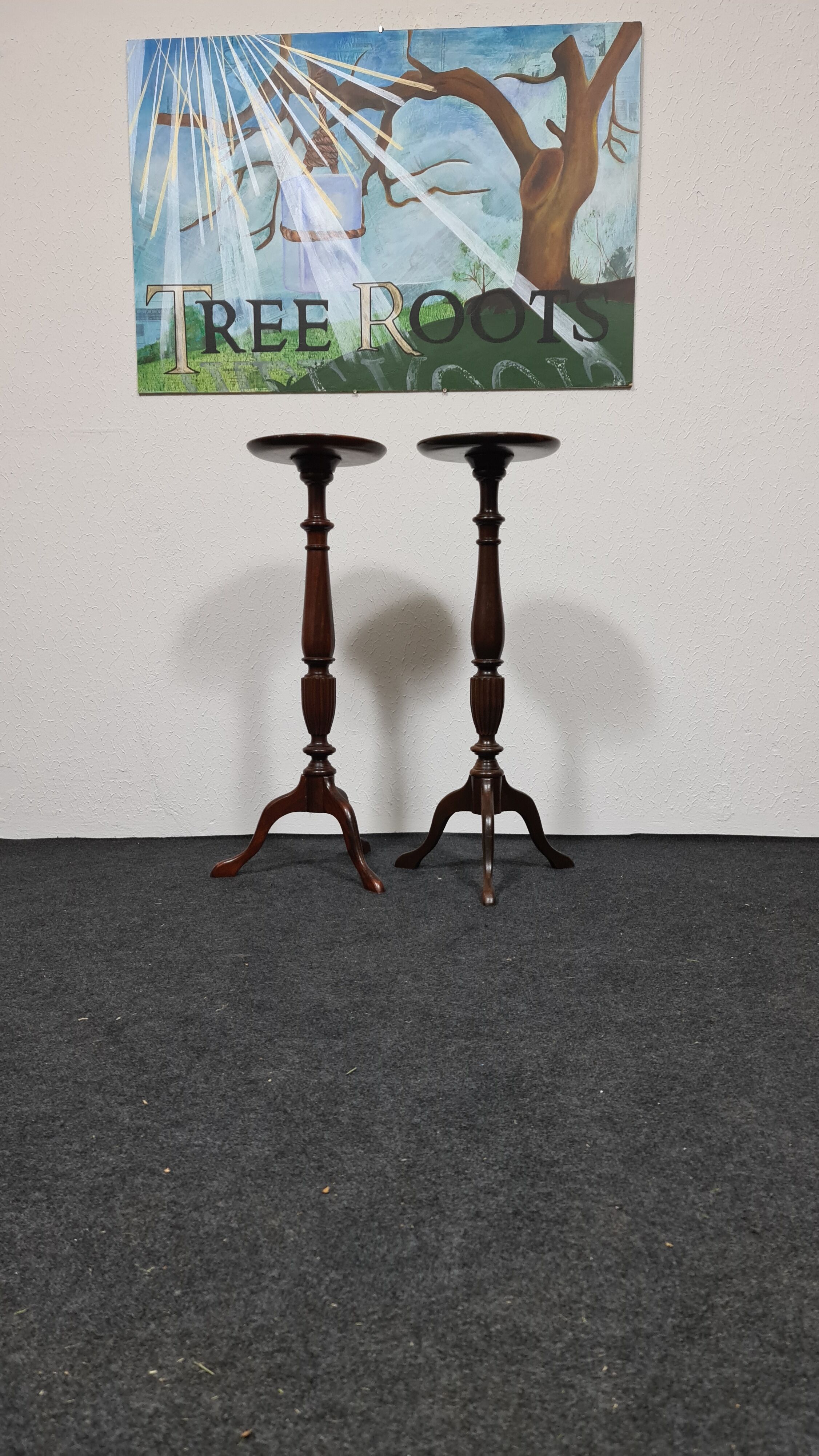 A pair of vintage flower pot stands