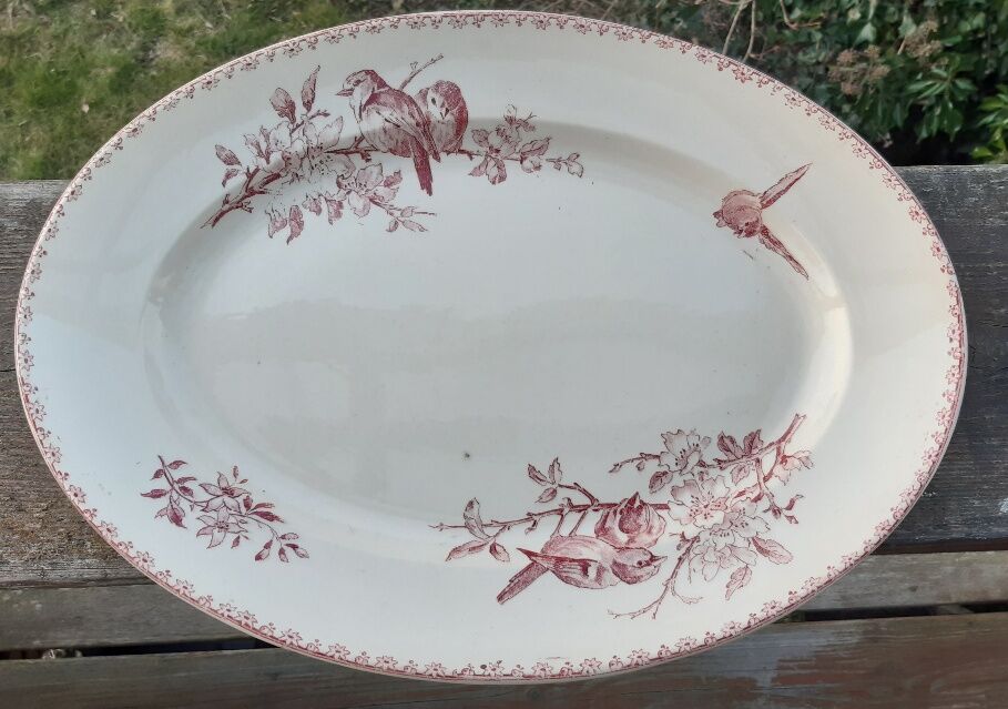 Oval dish Sarreguemines and Digoin service "Favorite"