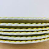 Set de 6 assiettes plates en faïence vintage
