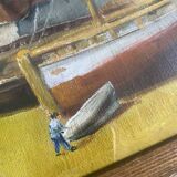 Oil on paper, glass frame