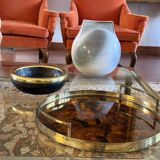 Hollywood regency round tray, Italy 1970s