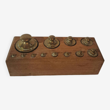 Old brass weight box