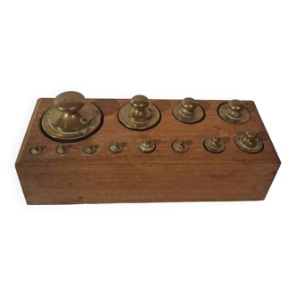 Old brass weight box