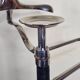 Vintage metal and leather valet stand, 1980s, 125 cm
