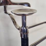 Vintage metal and leather valet stand, 1980s, 125 cm