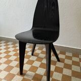 90s designer chairs in lacquered curved wood (X2)