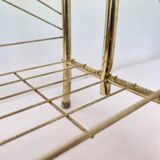 Présentoir à journaux/revues en métal doré des années 1980