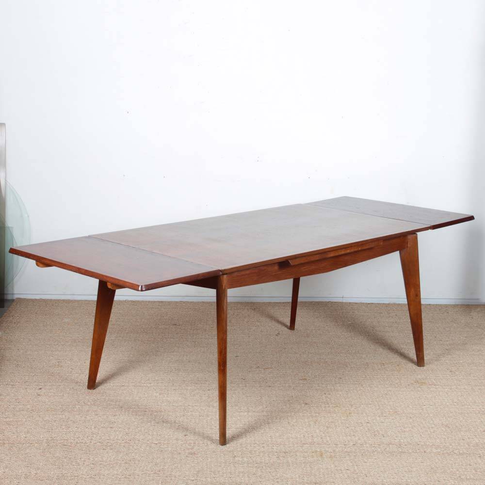 Rectangular extendable dining table from the 1950s.