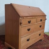 Bureau de pente, scriban en pin XIXème