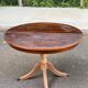 Extendable round dining table with central leg, renovated in raw wood, 20th century