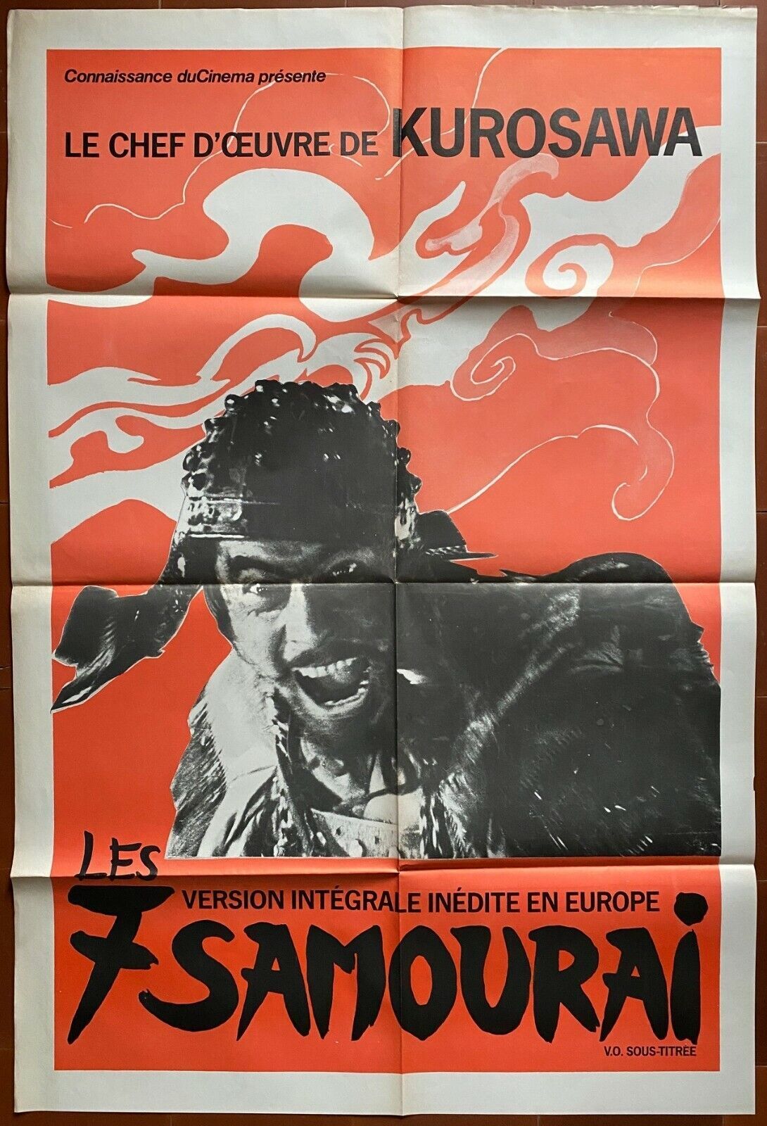 Movie poster "The 7 Samurais" Akira Kurosawa 80x120cm 70's