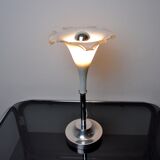 White fleur-de-lys lamp, murano glass, Italy, 1970