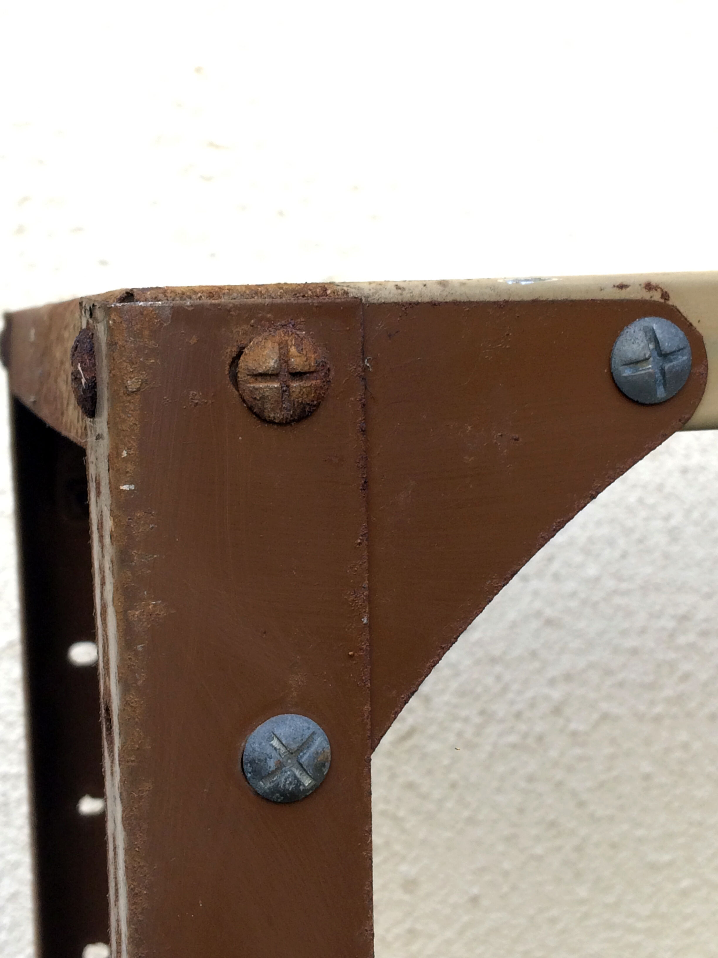 Pair of metal workshop shelves