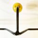 Seventies coat rack/coat hook, green-yellow-red metal and wood