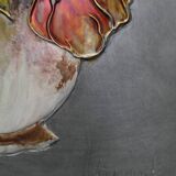 Floral relief panel in genuine tin