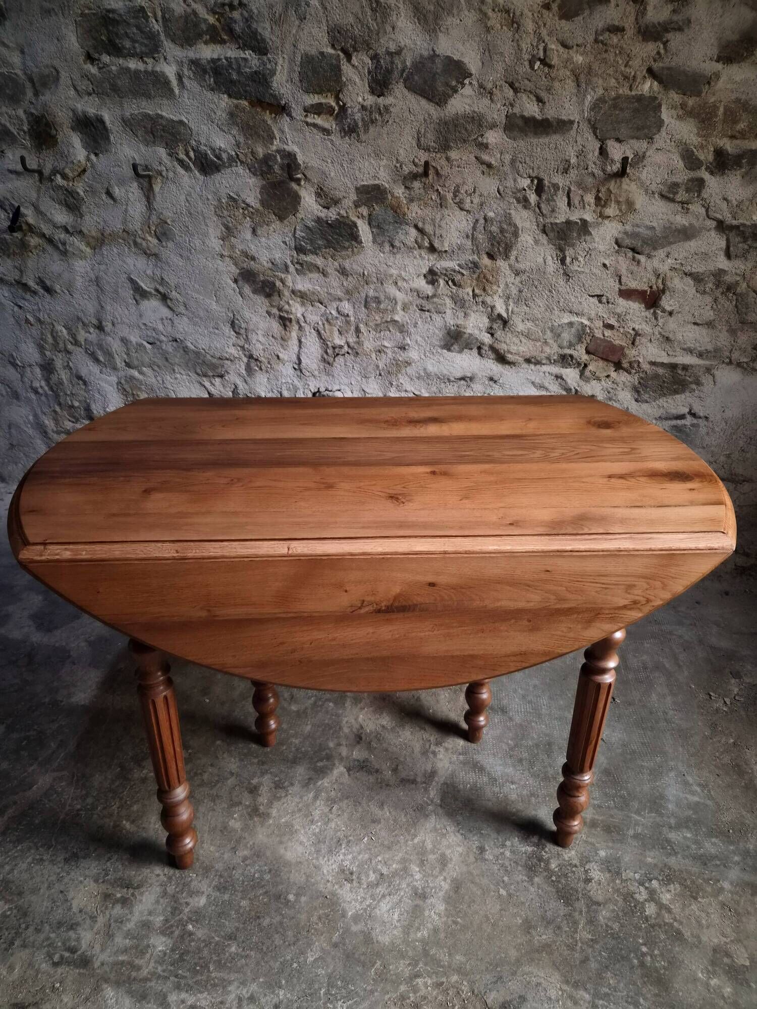 Table à manger extensible vintage en chêne / Table à abattants – 1950s–1970s, France