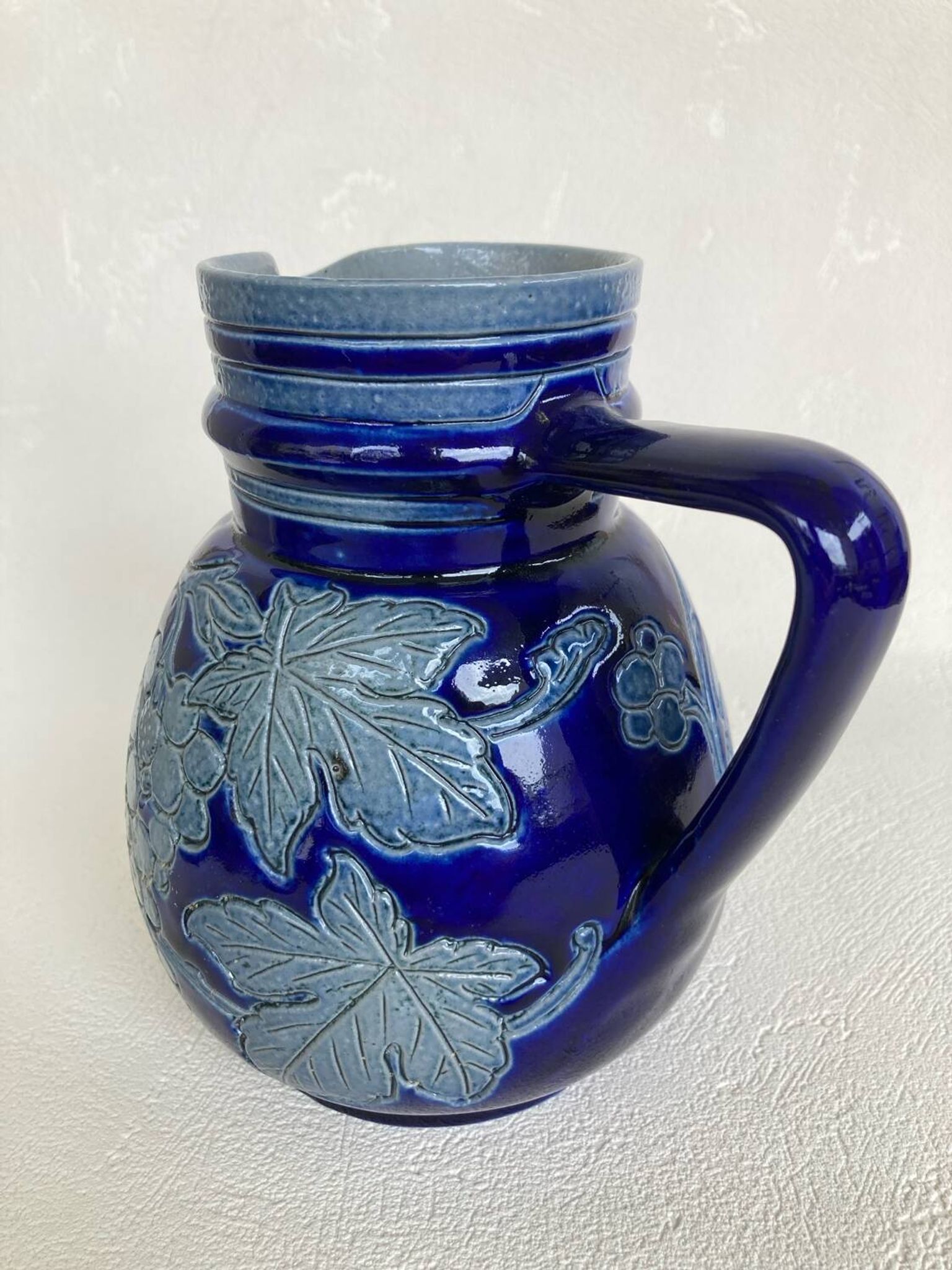 Betschdorf Alsace salt stoneware pitcher signed Schmitter Roger