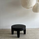 Coffee table en bois massif monoxyle noir