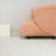 Armchair Ligne Roset, pastel orange color, France, circa 1990