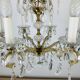 Palme & Walter chandelier, crystal and brass pendants, 1970s