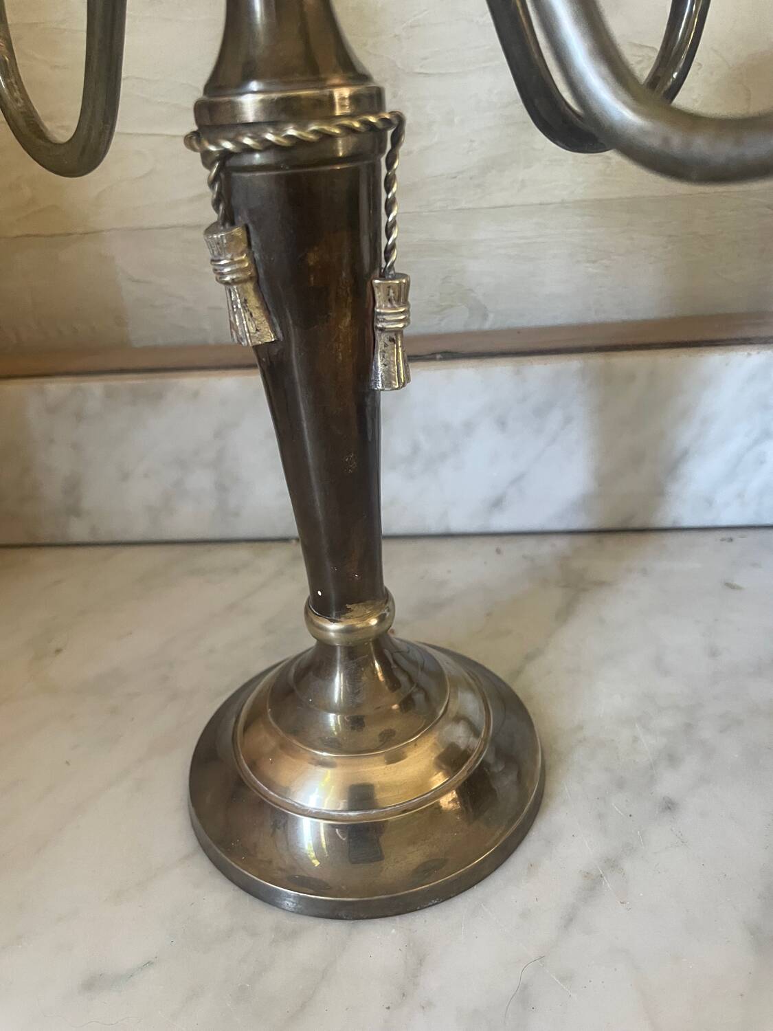 Two-tone solid brass chandelier