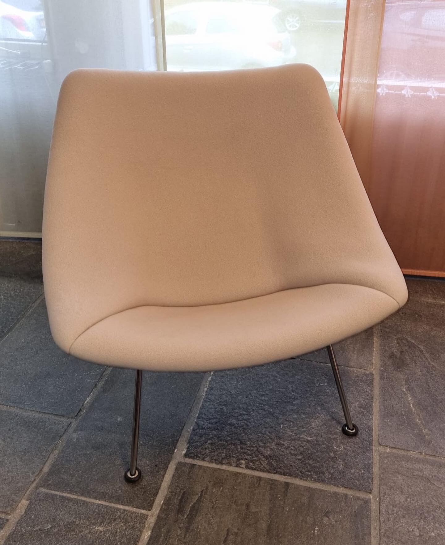 Pierre Paulin Oyster armchair reupholstered