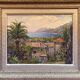 Oil on panel View of a villa in St Tropez? probably A. Adam around 1960