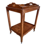 Wooden serving trolley with removable tray