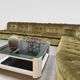 Vintage velvet modular sofa modular 'Verdant green'