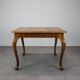 European Art Deco square coffee table from the 1930s in walnut veneer with a restored oiled finish