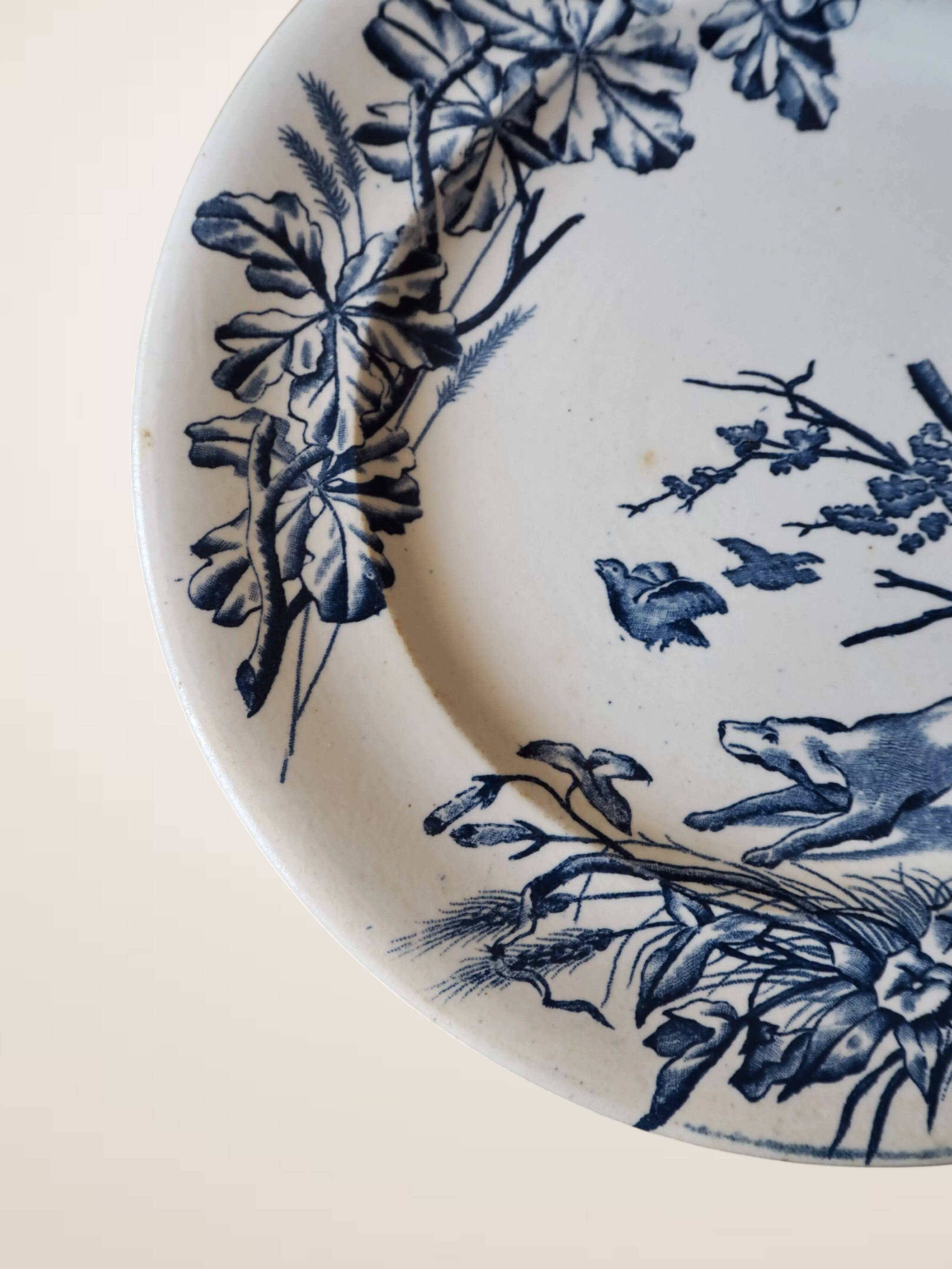 Pair of plates J.S. and Co. Terre de Fer "Hunt"