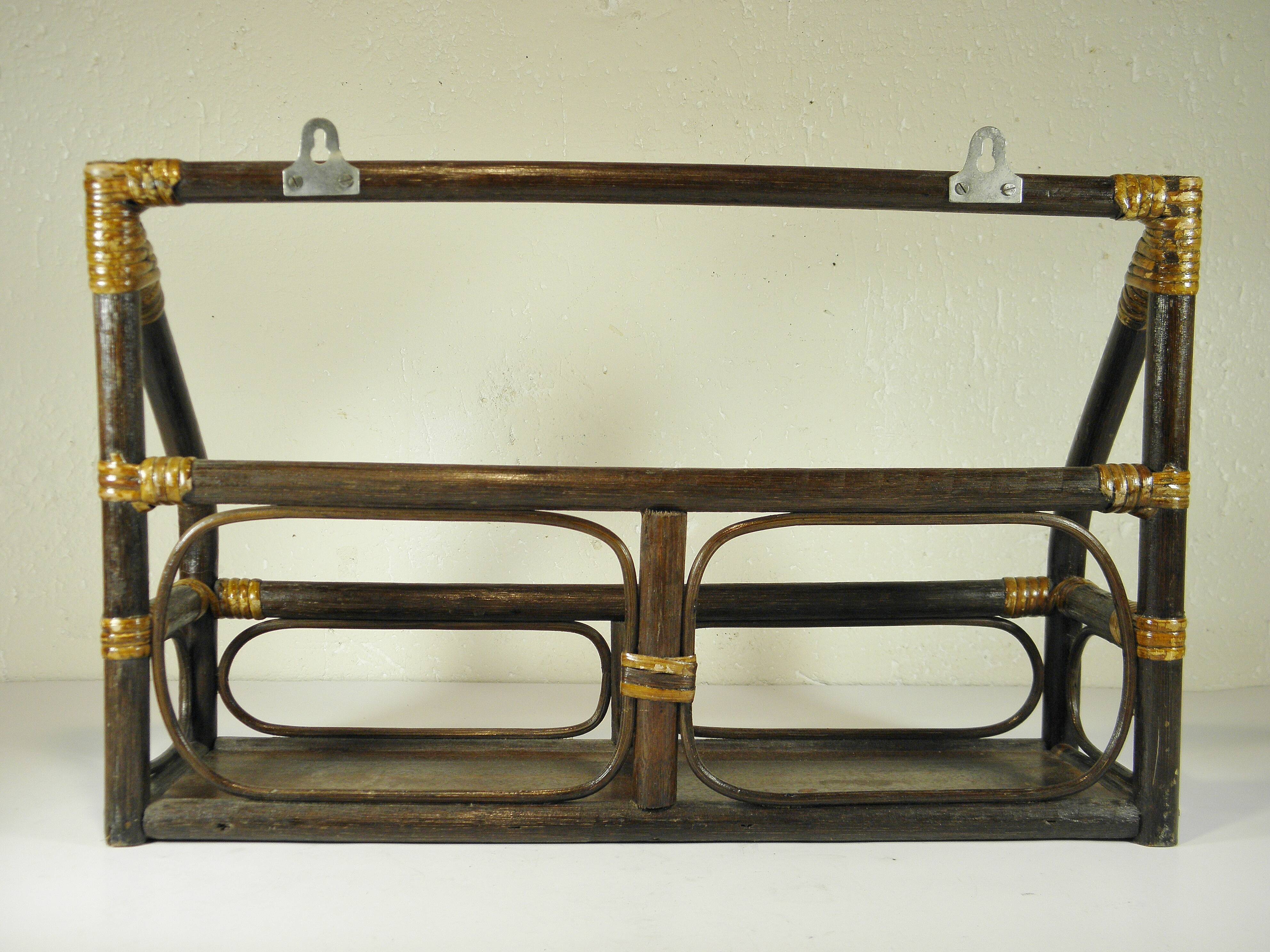 Rattan wall shelf