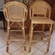 Tabourets de bar rotin vintage