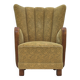 1960s, Danish highback armchair, original condition, cotton/wool.