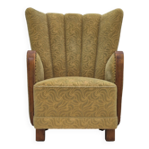 1960s, Danish highback armchair, original condition, cotton/wool.
