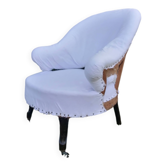 Fauteuil crapaud Napolèon III détapissé