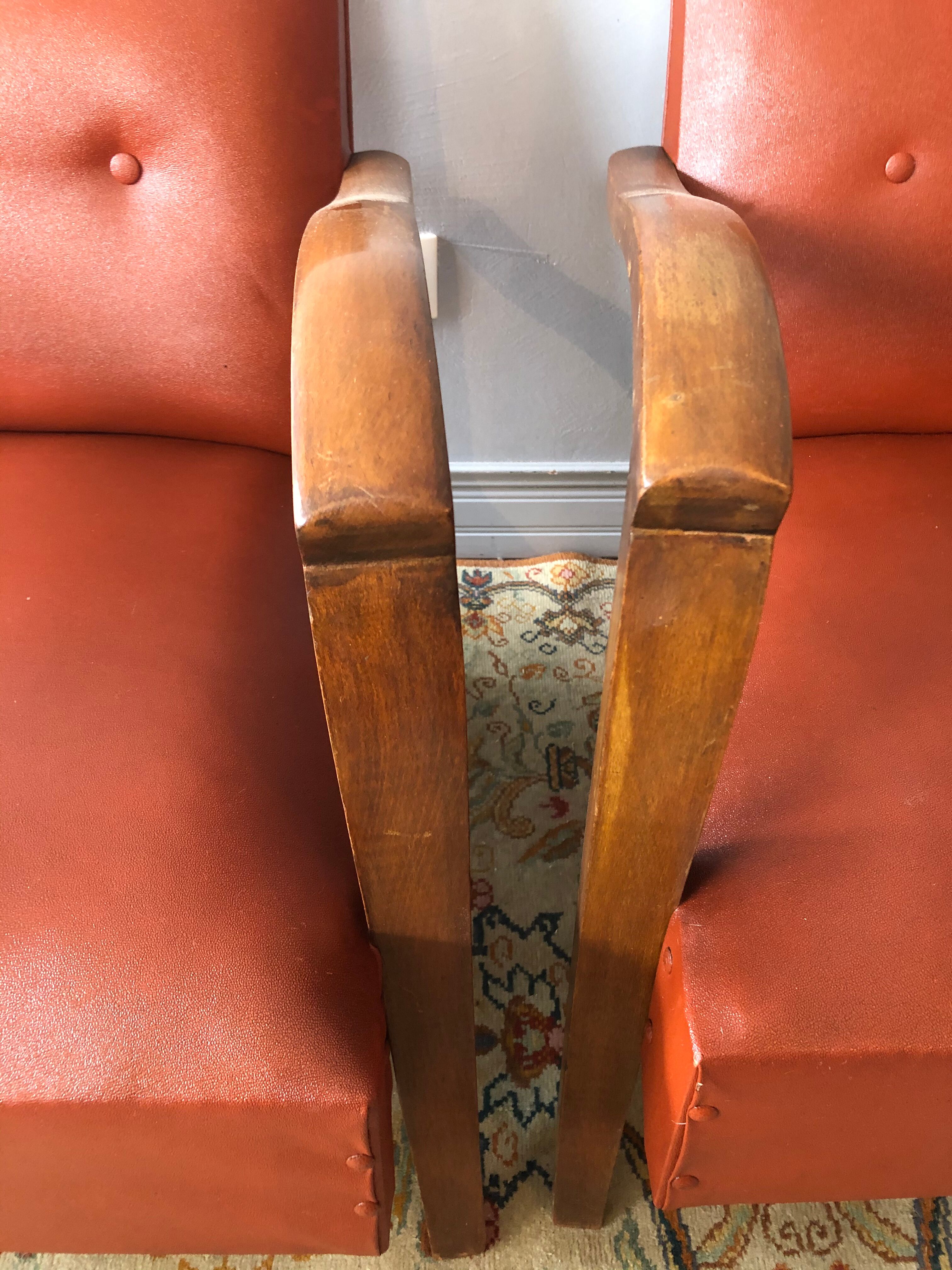 Pair of club armchairs 40s