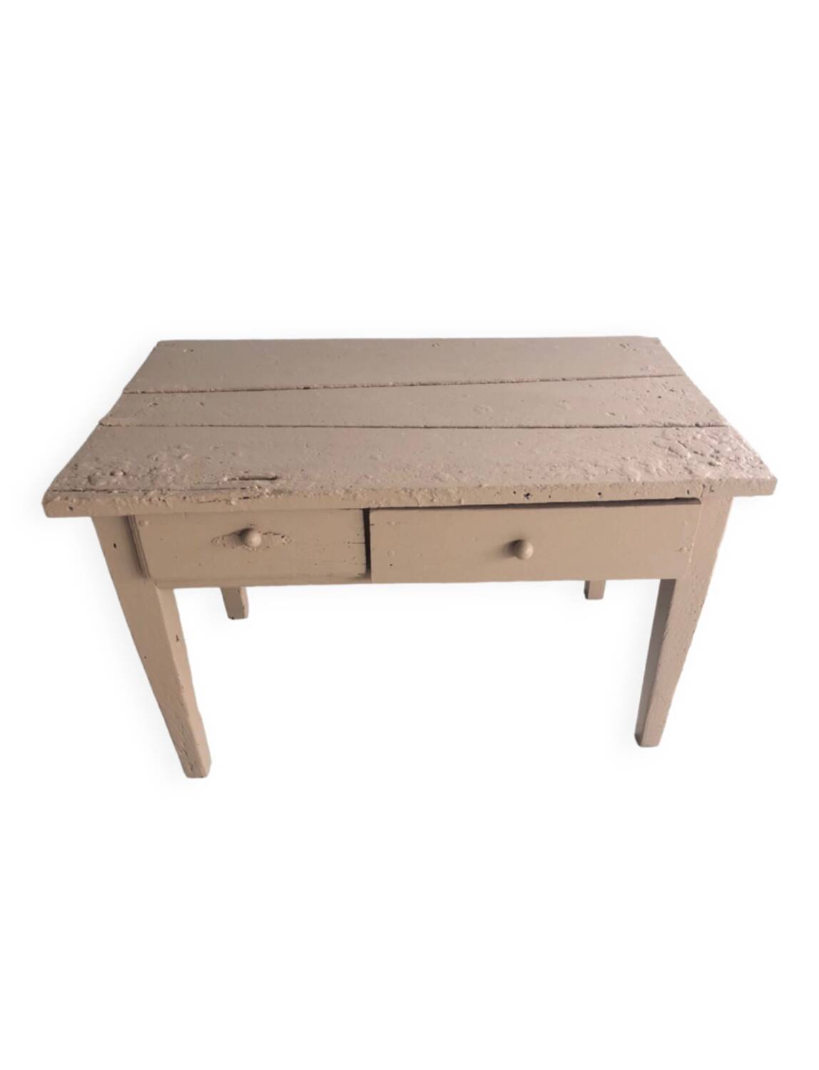 Old farmhouse coffee table repainted and restored 2 drawers