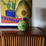 Space Age green ceramic table lamp, Italy 1960s