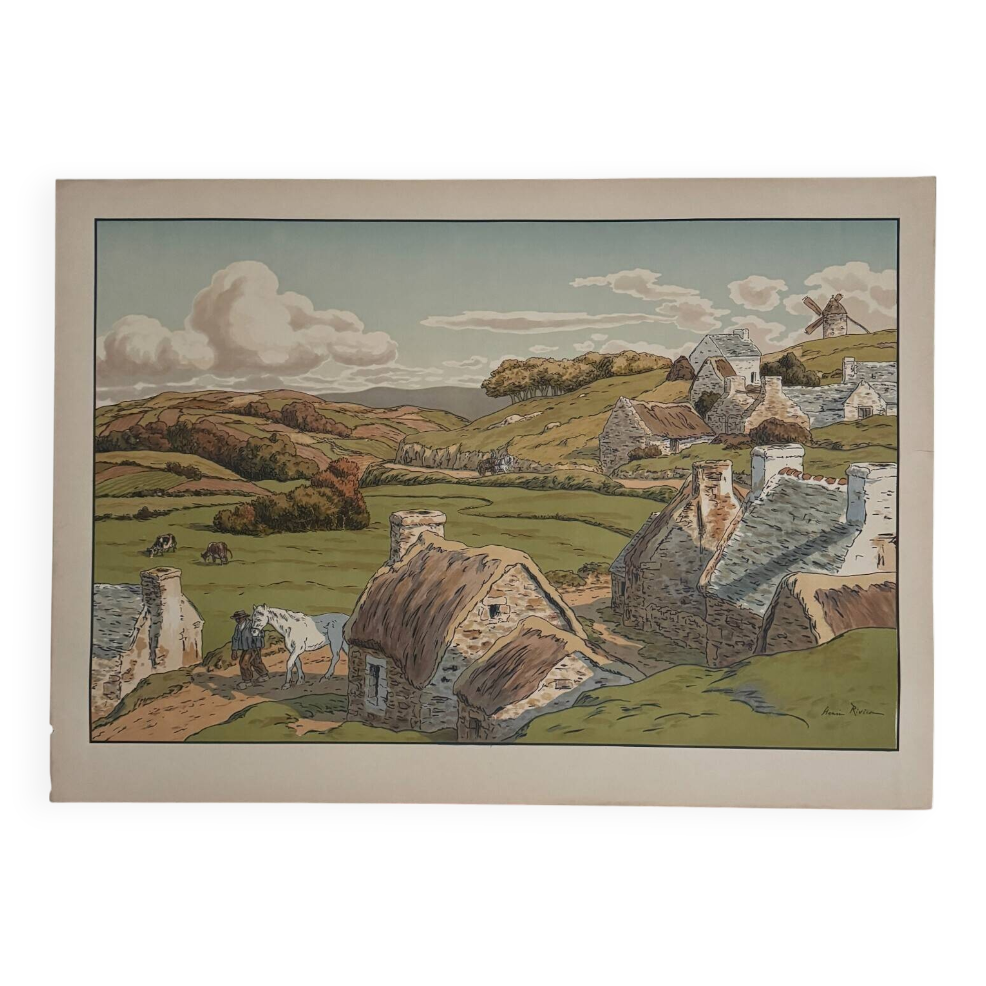 Lithograph by Henri Rivière Aspects of Nature - Le Vallon