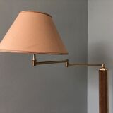 Articulated floor lamp in brass and velvet