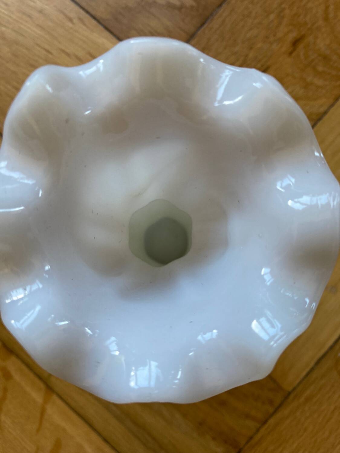 Vintage white opaline vase