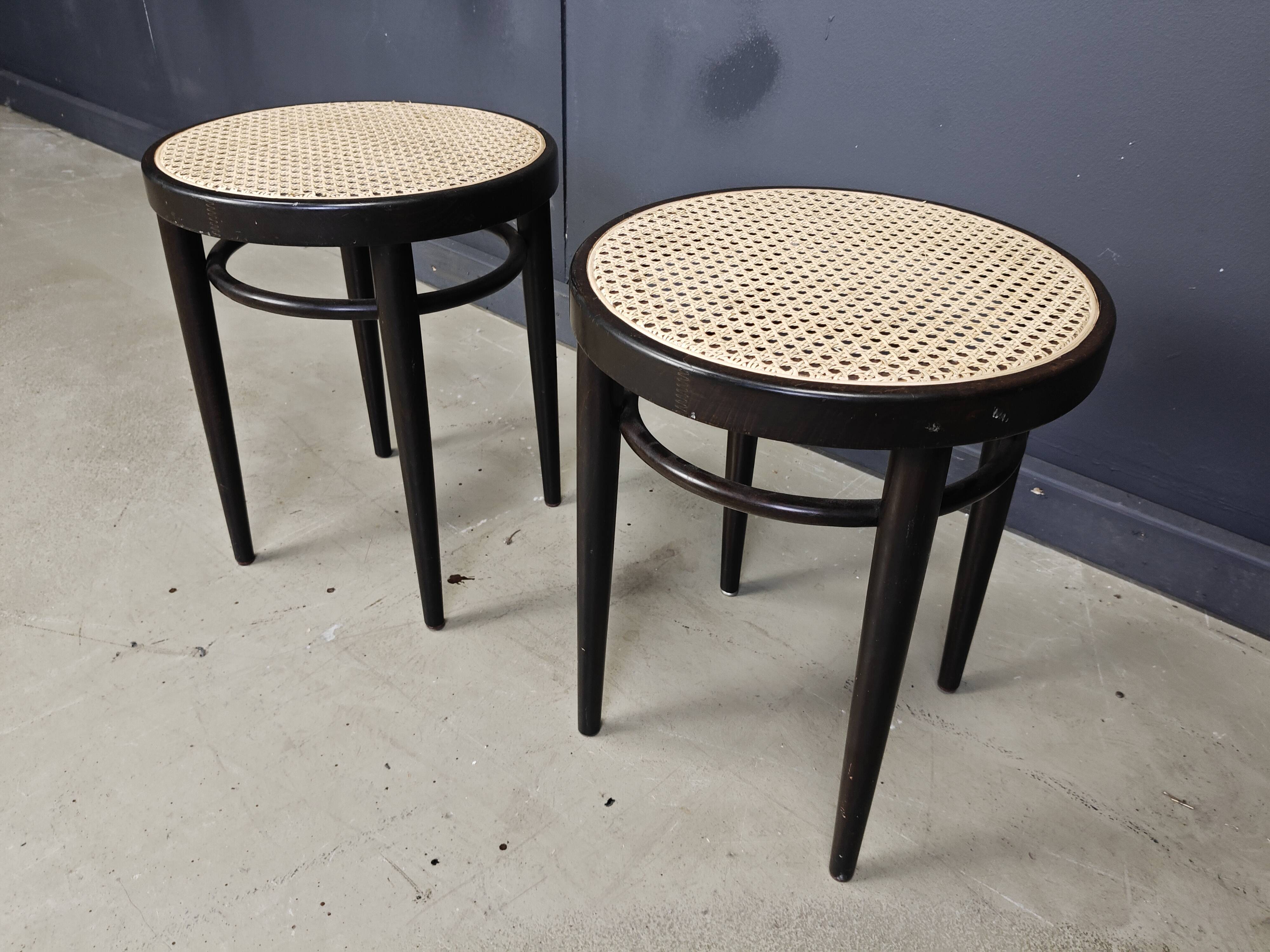 Pair of Thonet 214RH stools, 1980s