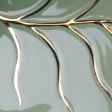 Celadon green leaf trivety and gilding